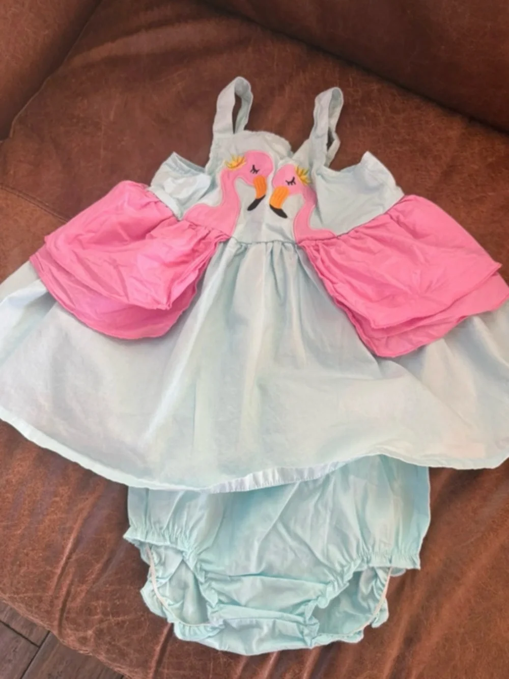 Baby Essentials Flamingo Dress & Diaper Cover